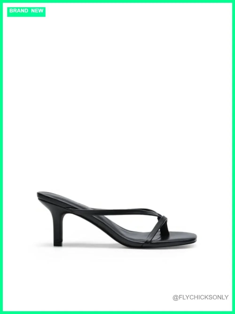 Faux Leather Square Toe Kitten Heel Thong Sandals for Women